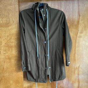 Boohoo Olive Hooded Jacket with Drawstrings